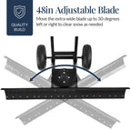 2-Wheel Snow Pusher w/ Adjustable Handle Reflective Tape - 48in