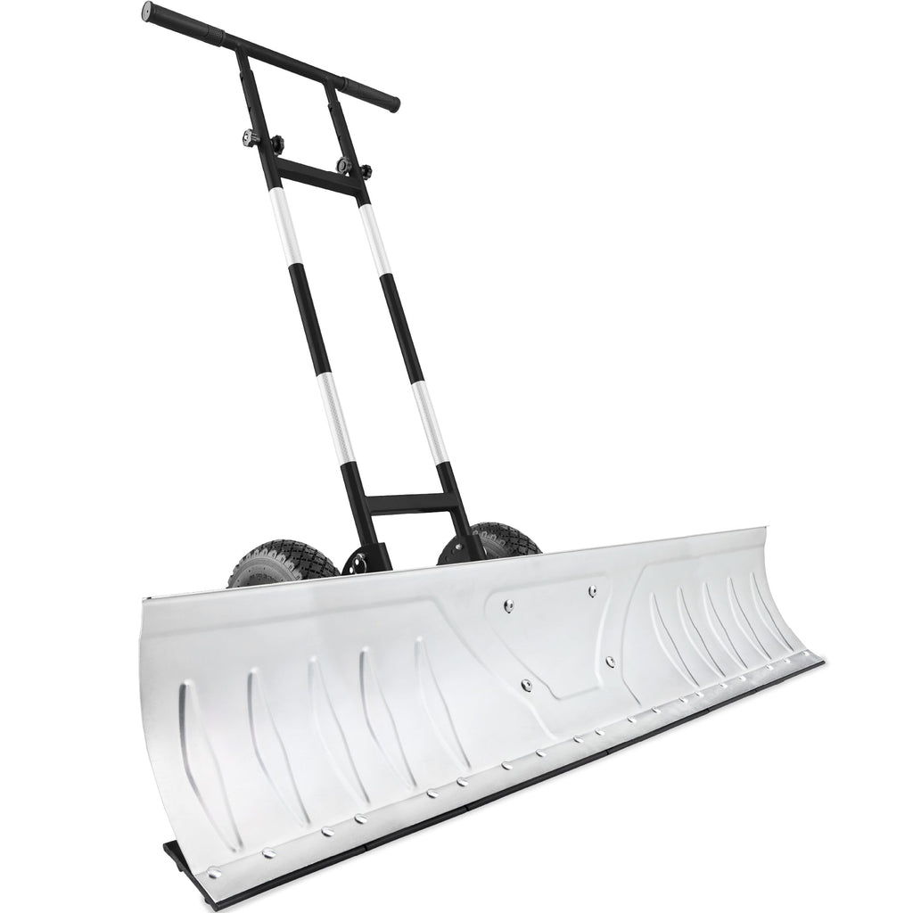 2-Wheel Snow Pusher w/ Adjustable Handle Reflective Tape - 48in