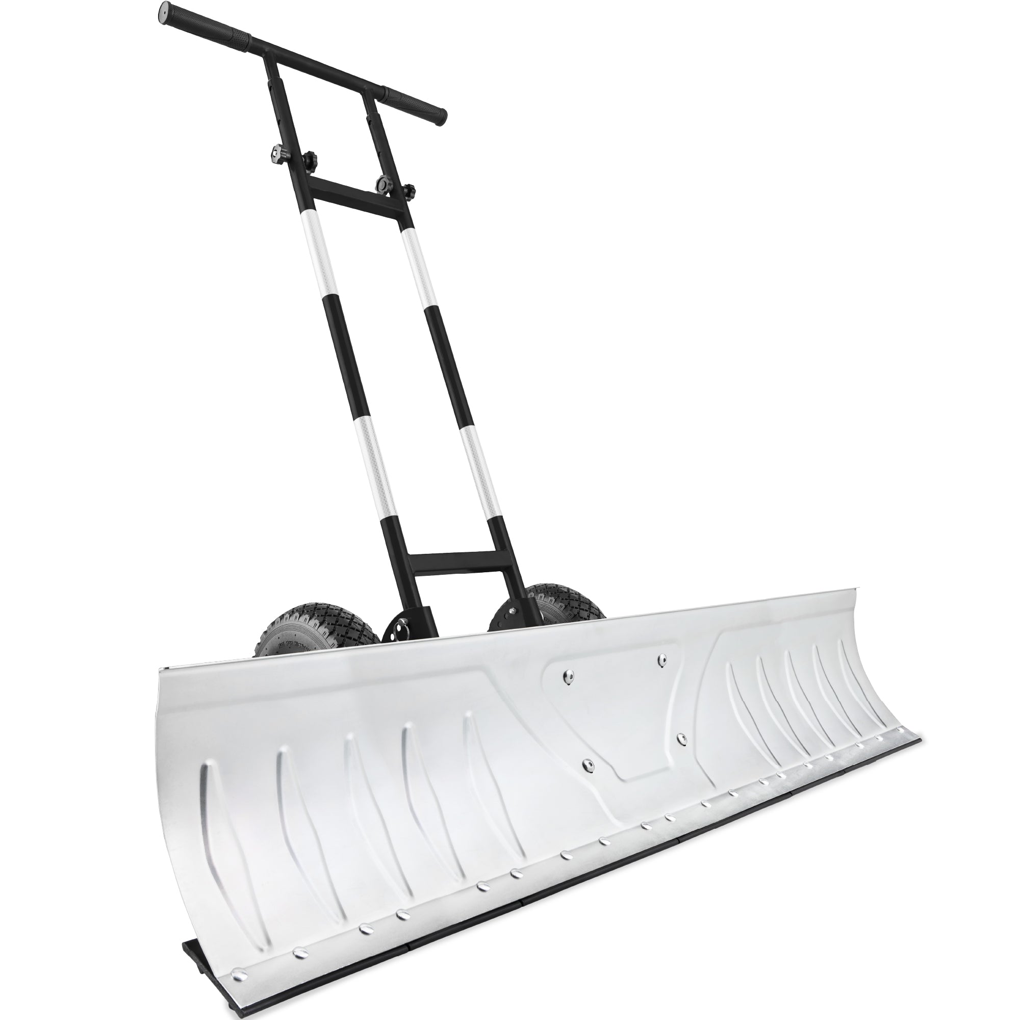 2-Wheel Snow Pusher w/ Adjustable Handle Reflective Tape - 48in