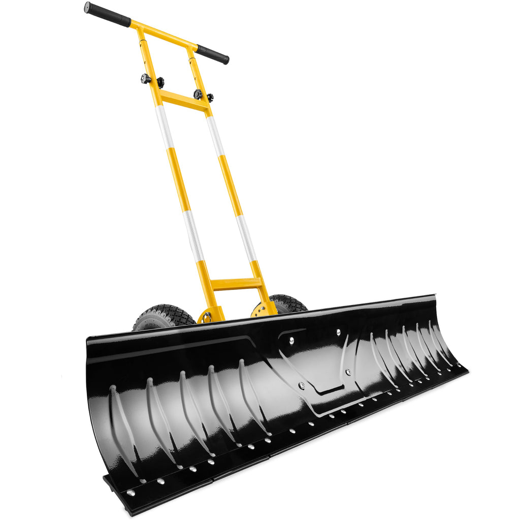 2-Wheel Snow Pusher w/ Adjustable Handle Reflective Tape - 48in