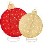 2pc Lighted Pop-Up Christmas Ornaments Decoration w/ 220 LED Lights Stand