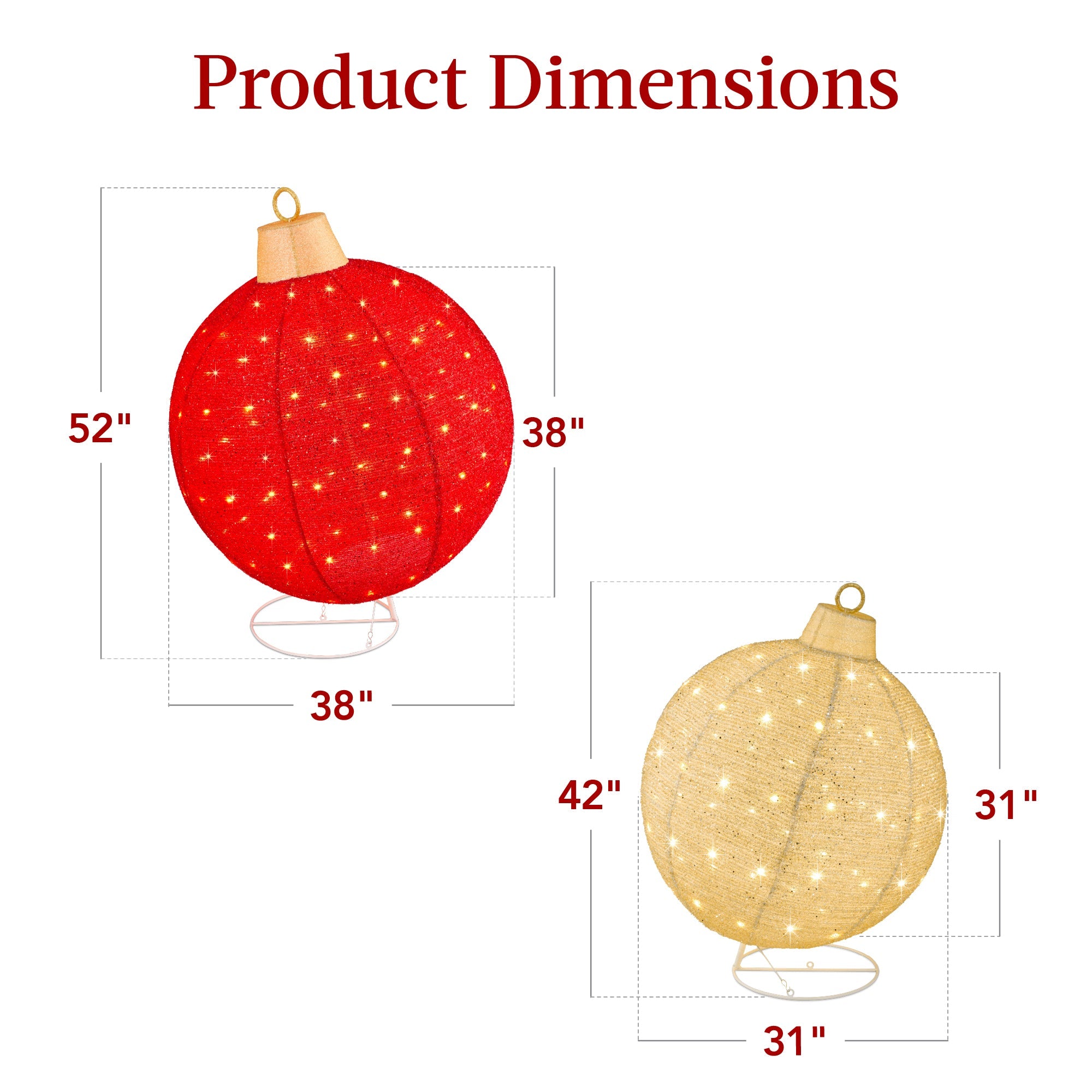 2pc Lighted Pop-Up Christmas Ornaments Decoration w/ 220 LED Lights Stand
