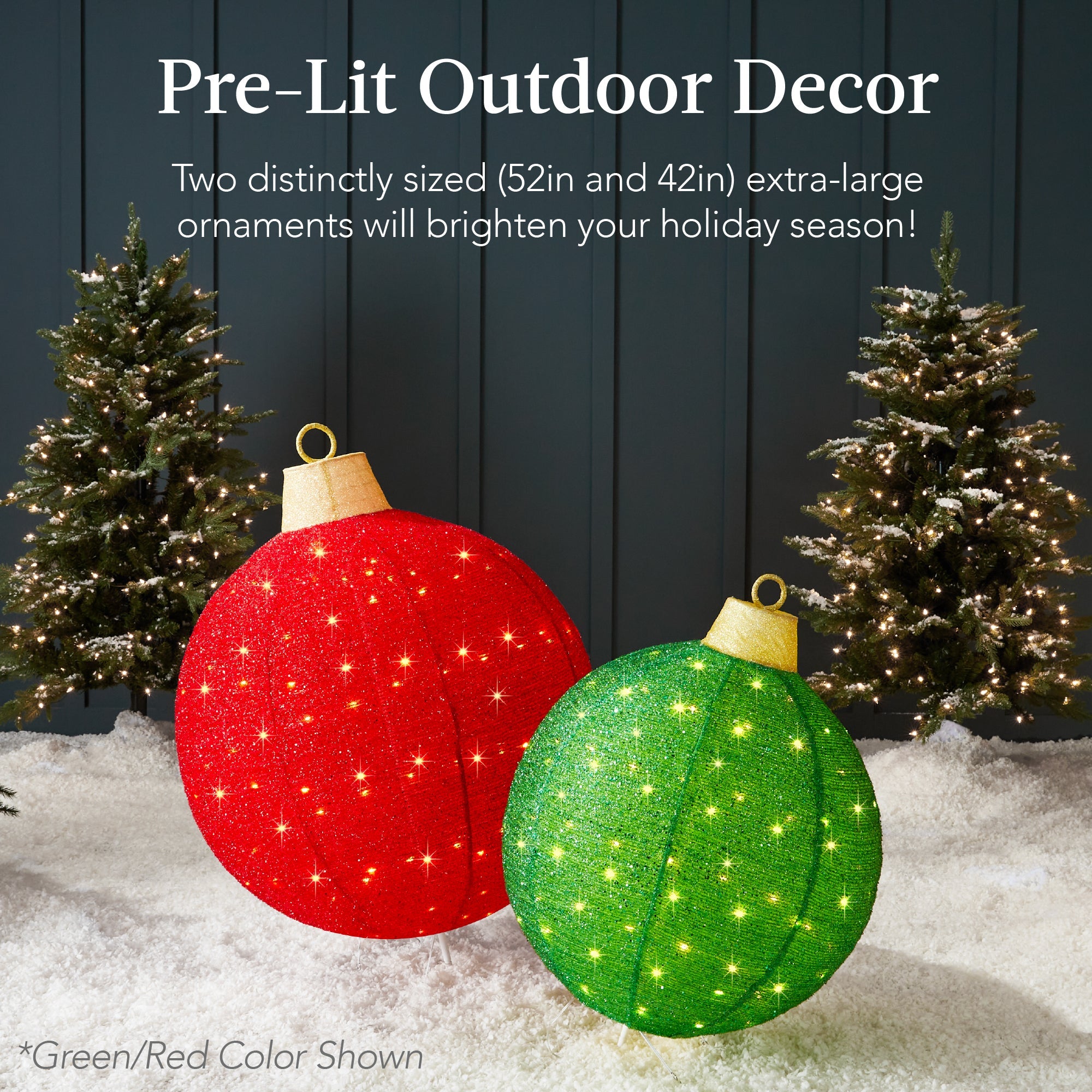 2pc Lighted Pop-Up Christmas Ornaments Decoration w/ 220 LED Lights Stand