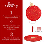2pc Lighted Pop-Up Christmas Ornaments Decoration w/ 220 LED Lights Stand
