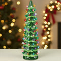 21in Ceramic Christmas Tree Hand-Painted Holiday Decor w/ LED Lights
