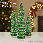 21in Ceramic Christmas Tree Hand-Painted Holiday Decor w/ LED Lights