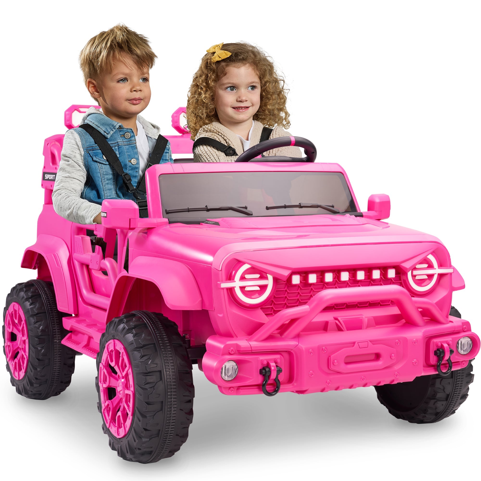 24V 2-Seater Electric Ride-On Car Truck w/ Parent Control Bluetooth