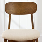 2-Piece Farmhouse Counter Height Bar Stool Set w/ Cushioned Seat Backrest