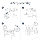 26\" Counter-Height Farmhouse Wood Stoolsw/ Cushion & Backrest Set of 2