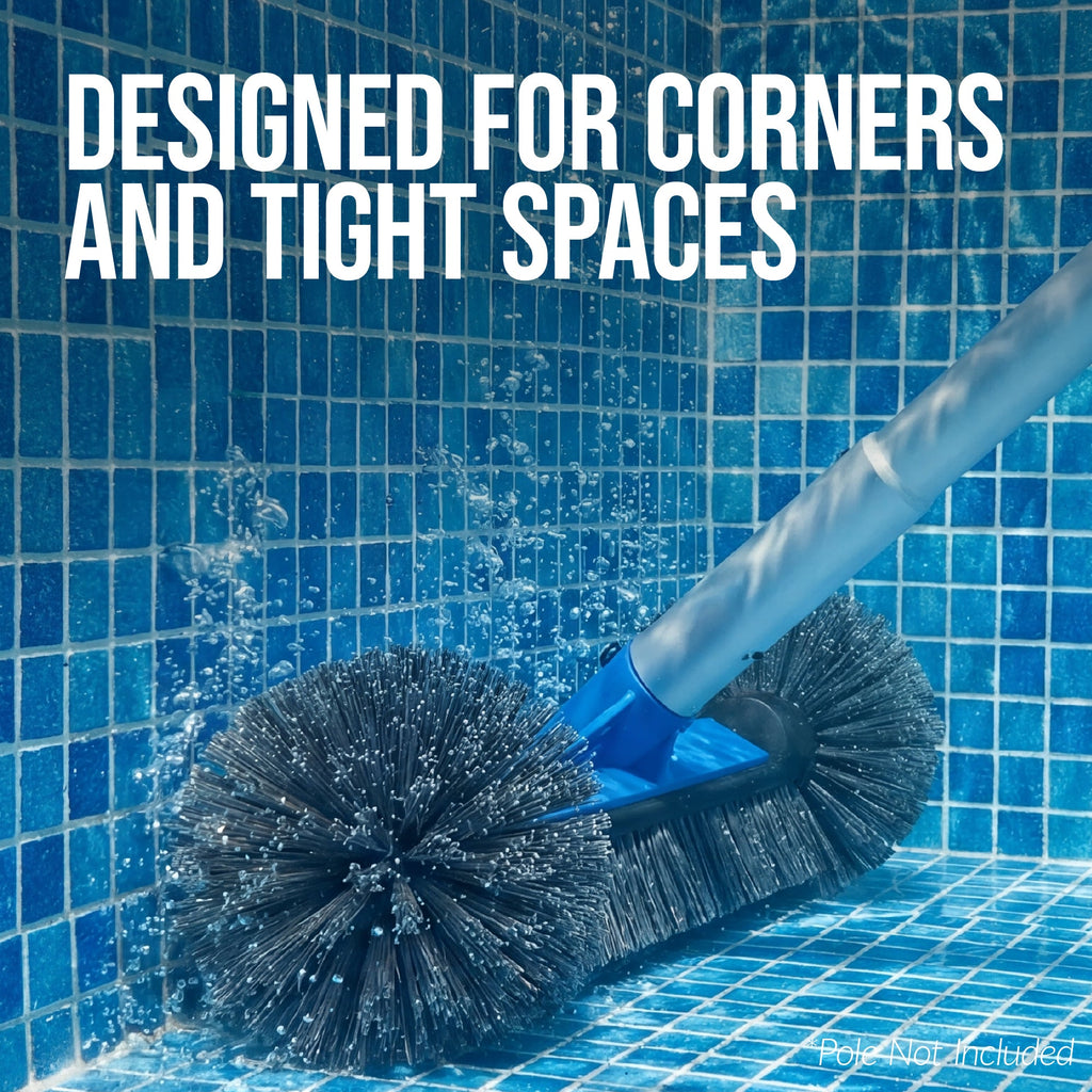 20\" Heavy-Duty Pool Brush Head with Reinforced Aluminum Bracket