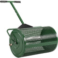 24\" Compost Spreader Steel Lawn & Peat Moss Topdresser