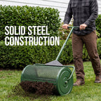 24\" Compost Spreader Steel Lawn & Peat Moss Topdresser