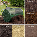 24\" Compost Spreader Steel Lawn & Peat Moss Topdresser