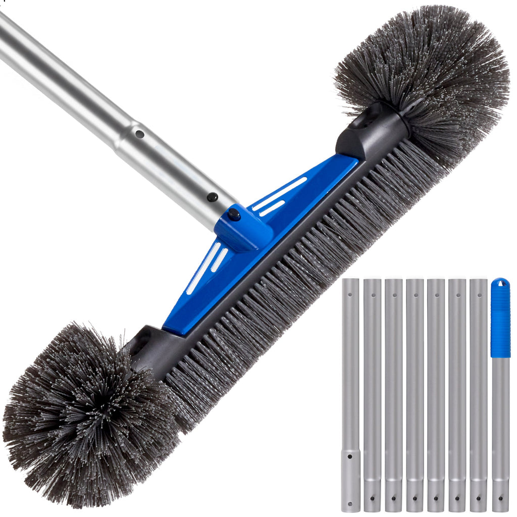 20\" Pool Brush with 9 ft Aluminum PolePool Wall & Floor Cleaning Set