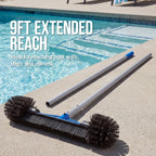 20\" Pool Brush with 9 ft Aluminum PolePool Wall & Floor Cleaning Set