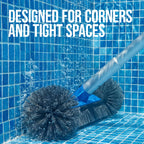 20\" Pool Brush with 9 ft Aluminum PolePool Wall & Floor Cleaning Set