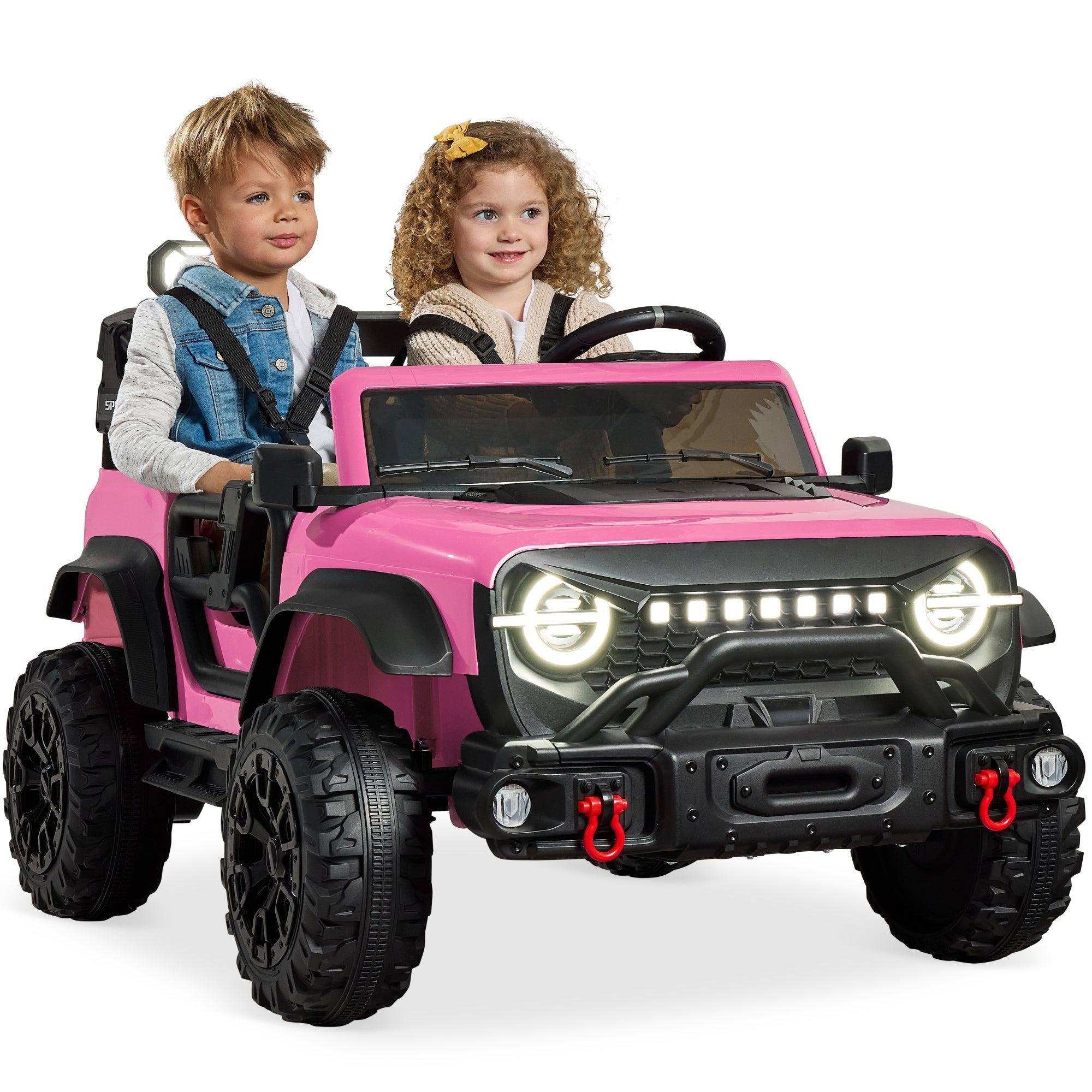 24V 2-Seater Electric Ride-On Car Truck w/ Parent Control Bluetooth