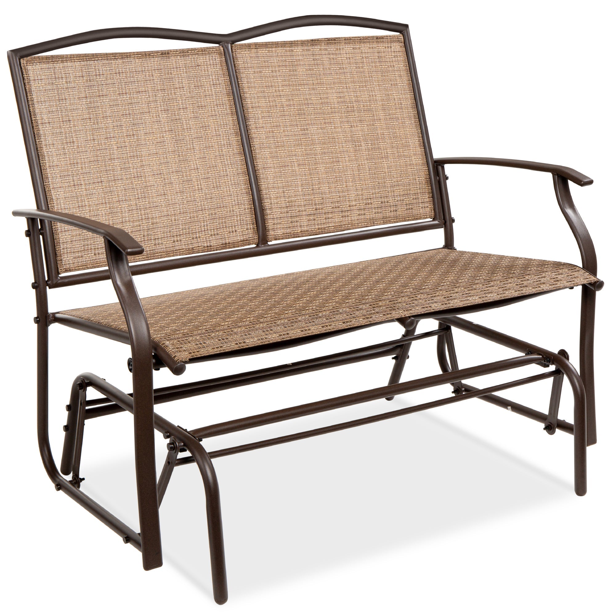 2-Person Patio Loveseat Swing Glider Bench Rocker w/ Armrests