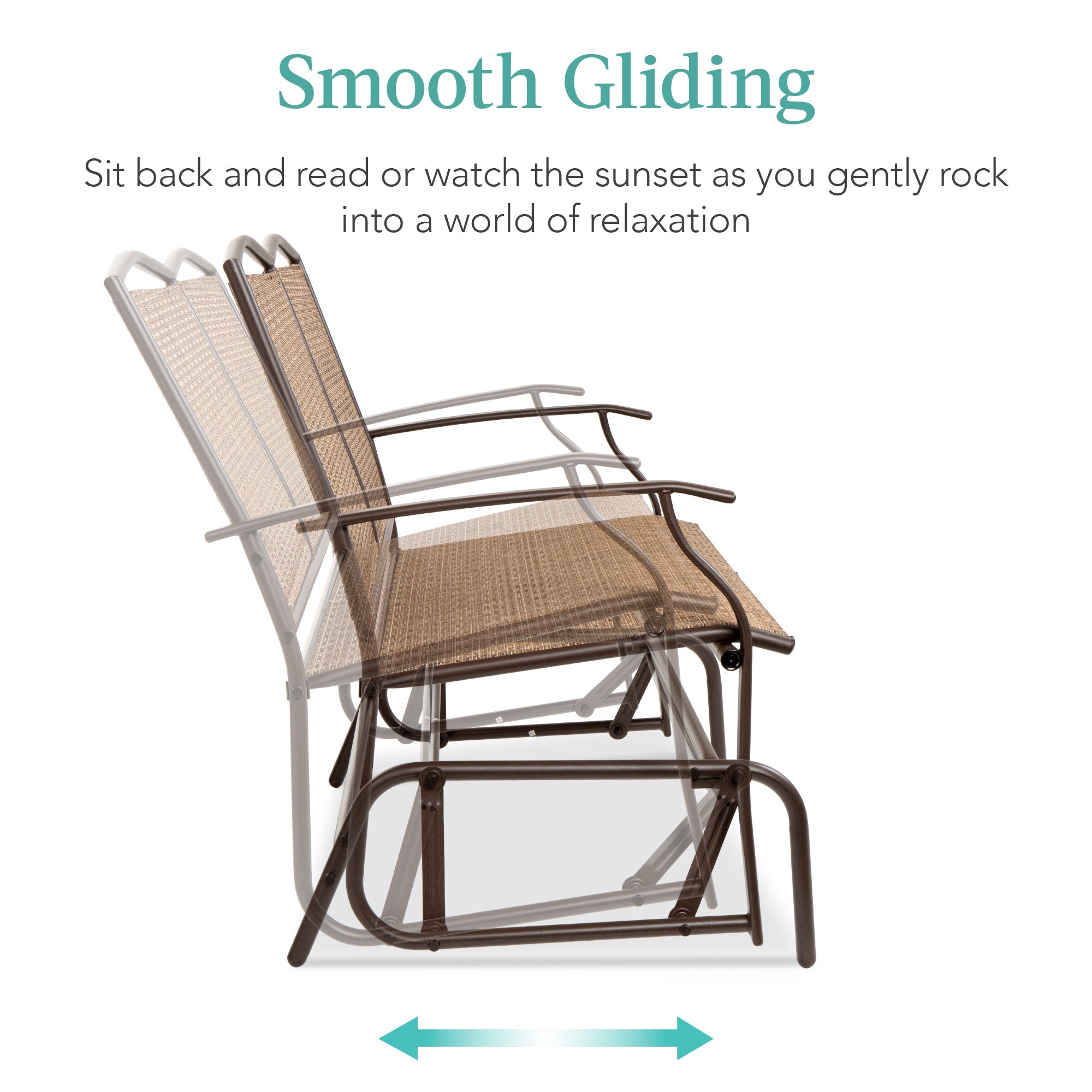 2-Person Patio Loveseat Swing Glider Bench Rocker w/ Armrests