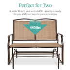 2-Person Patio Loveseat Swing Glider Bench Rocker w/ Armrests