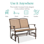 2-Person Patio Loveseat Swing Glider Bench Rocker w/ Armrests