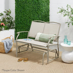 2-Person Patio Loveseat Swing Glider Bench Rocker w/ Armrests