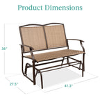 2-Person Patio Loveseat Swing Glider Bench Rocker w/ Armrests