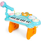 24-Key Kids Musical Electronic Keyboard w/ Drums Microphone MP3 - Blue