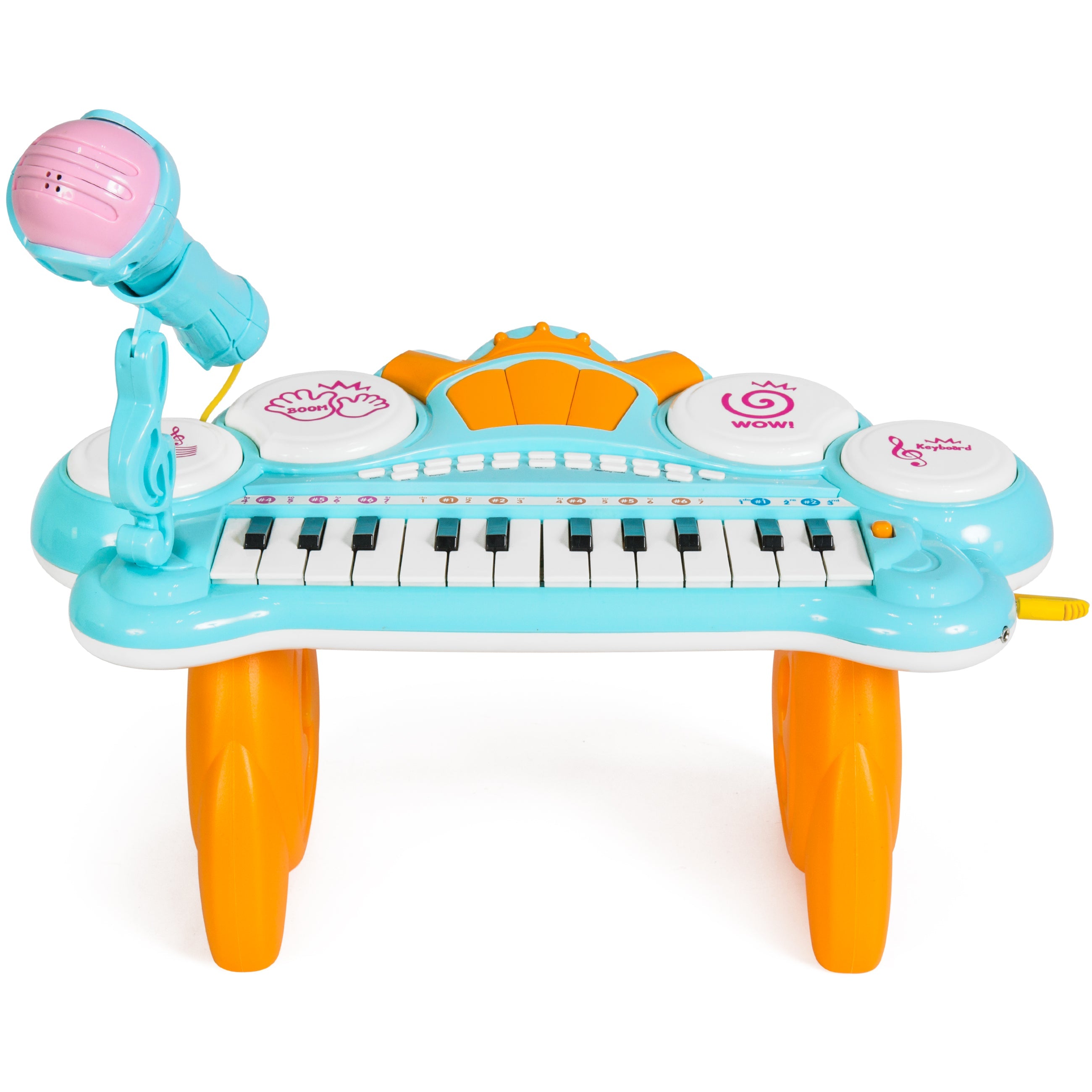 24-Key Kids Musical Electronic Keyboard w/ Drums Microphone MP3 - Blue