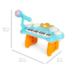 24-Key Kids Musical Electronic Keyboard w/ Drums Microphone MP3 - Blue