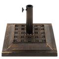 26lb Steel Square Patio Umbrella Base Stand Basketweave Pattern