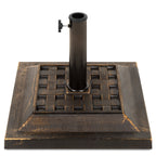 26lb Steel Square Patio Umbrella Base Stand Basketweave Pattern