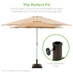 26lb Steel Square Patio Umbrella Base Stand Basketweave Pattern