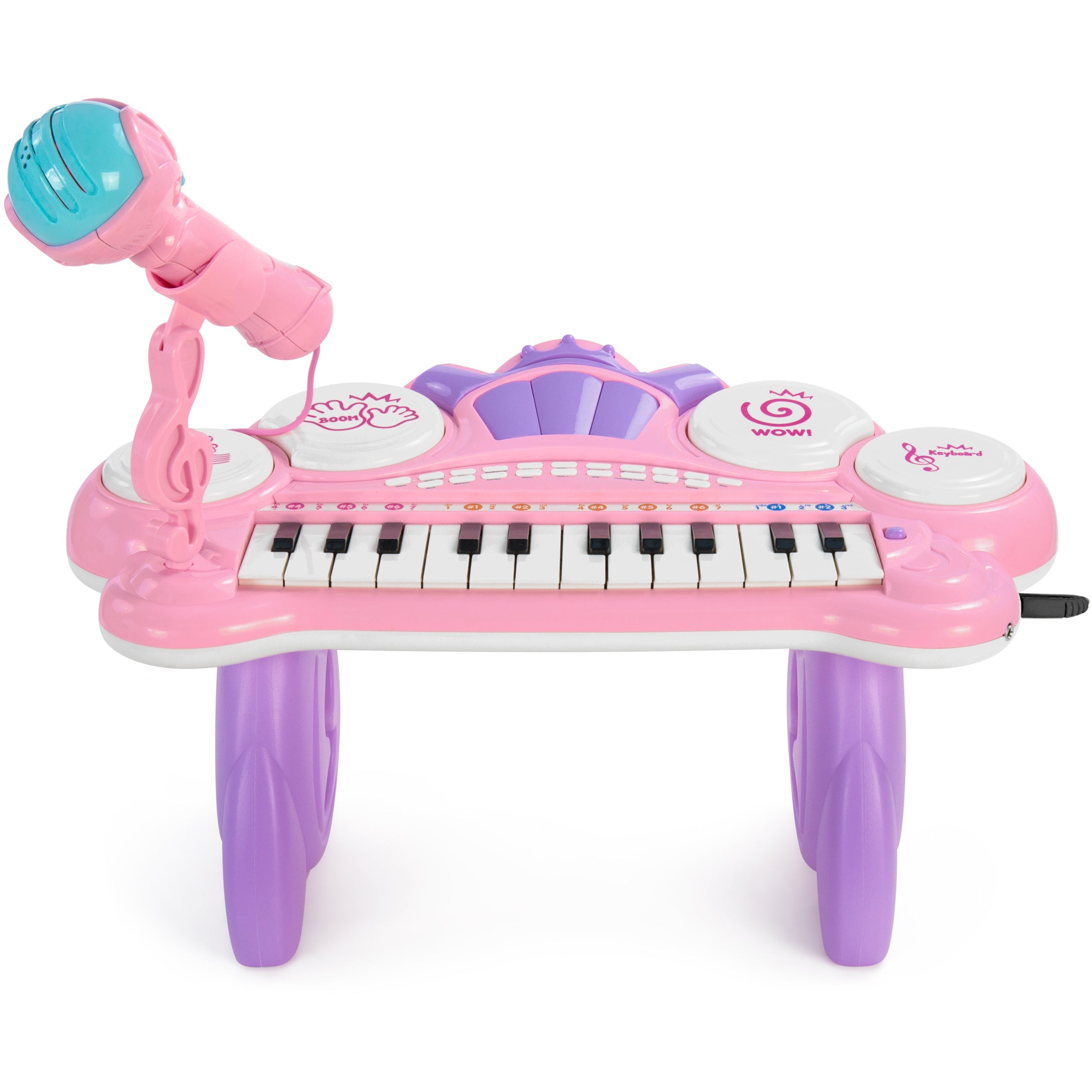 24-Key Kids Musical Electronic Keyboard w/ Drums Microphone MP3 - Pink