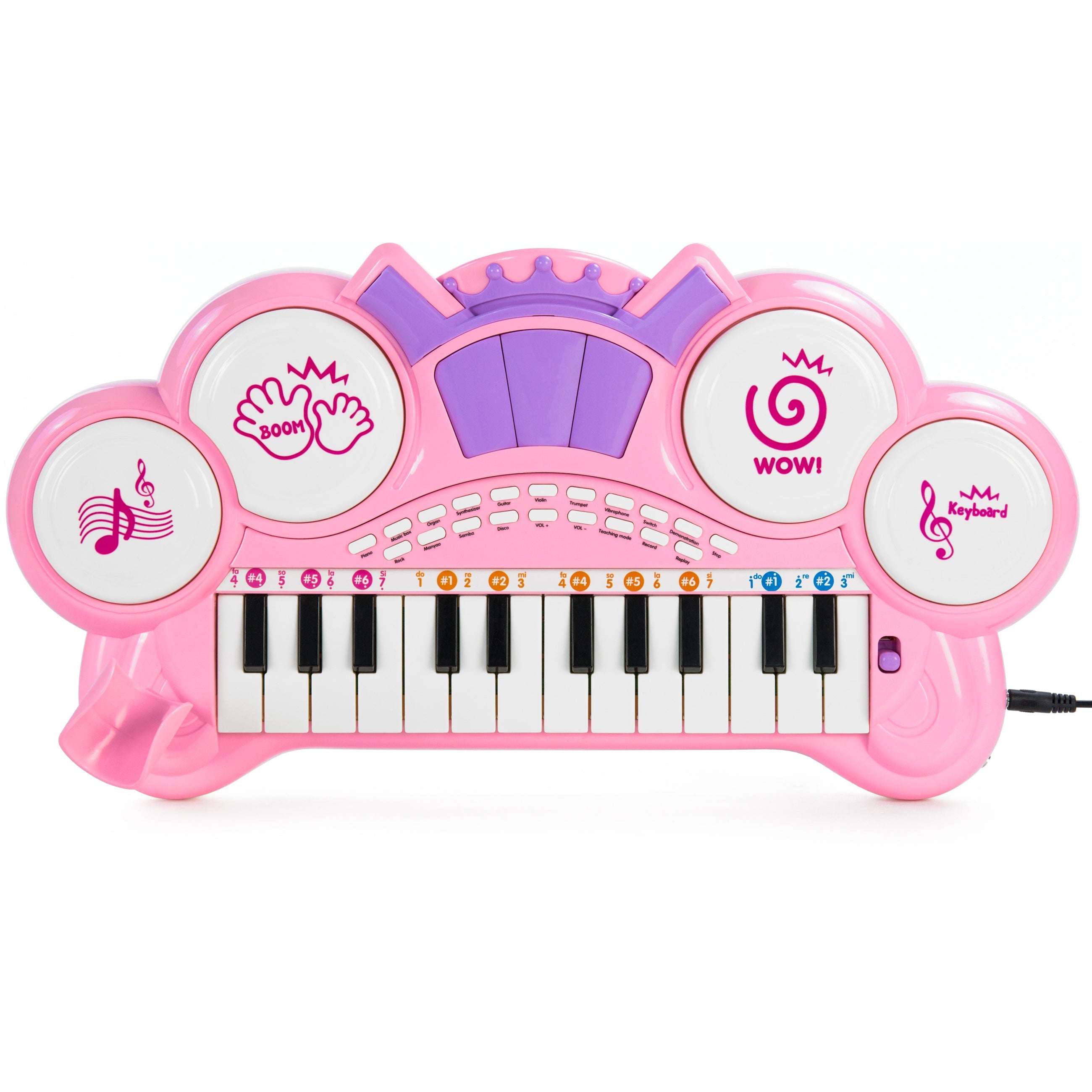 24-Key Kids Musical Electronic Keyboard w/ Drums Microphone MP3 - Pink