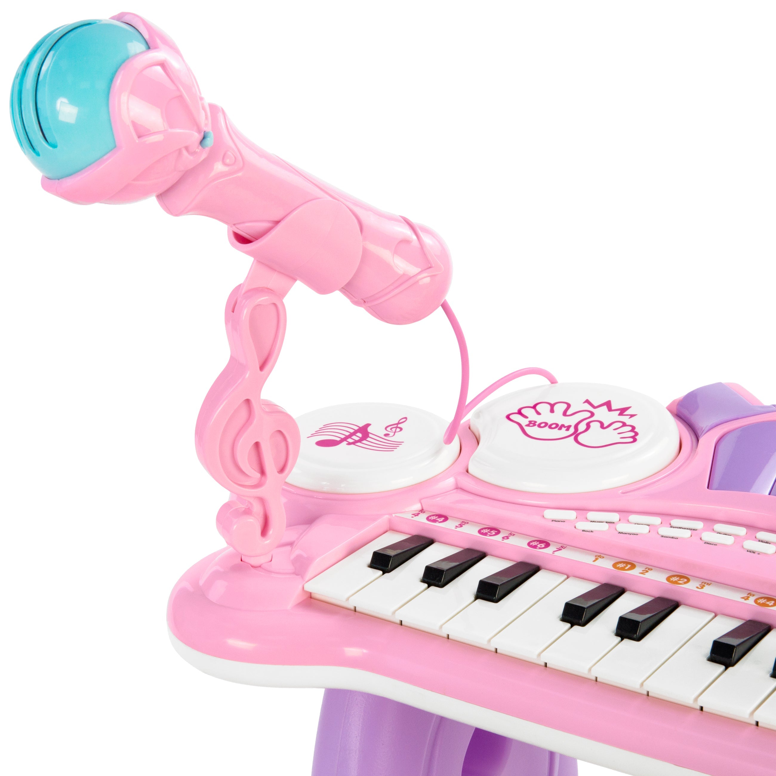 24-Key Kids Musical Electronic Keyboard w/ Drums Microphone MP3 - Pink