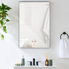 2-Way Rectangle Wall Mirror w/ Rounded Corners Anti-Blast Film - 24x36in