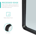 2-Way Rectangle Wall Mirror w/ Rounded Corners Anti-Blast Film - 24x36in