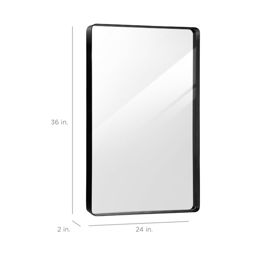 2-Way Rectangle Wall Mirror w/ Rounded Corners Anti-Blast Film - 24x36in