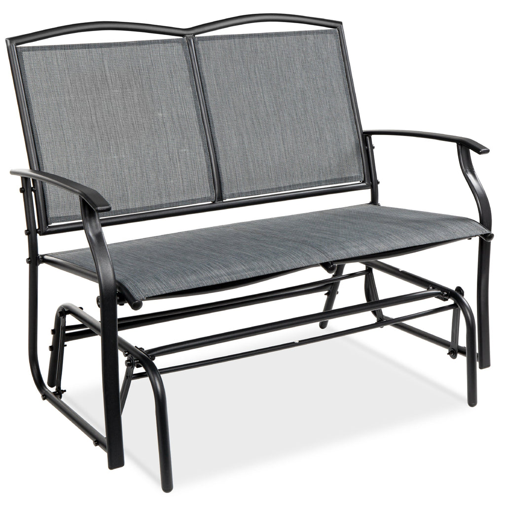2-Person Patio Loveseat Swing Glider Bench Rocker w/ Armrests