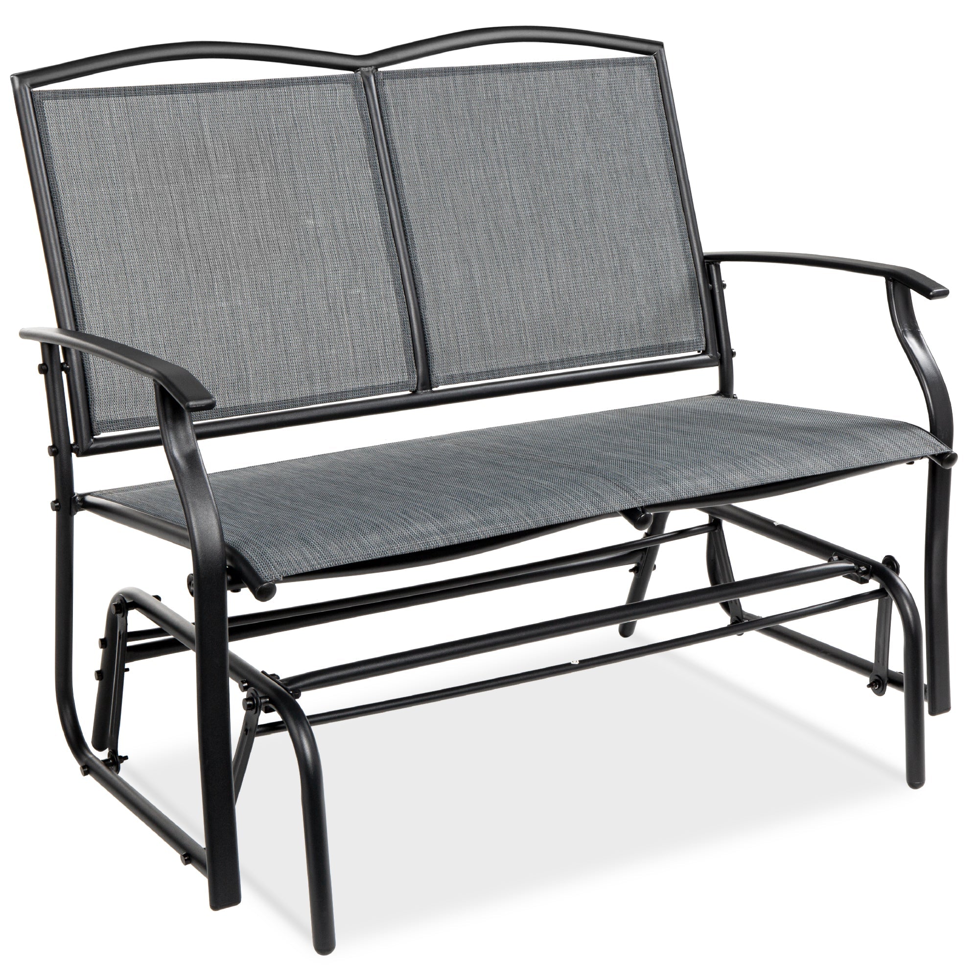 2-Person Patio Loveseat Swing Glider Bench Rocker w/ Armrests