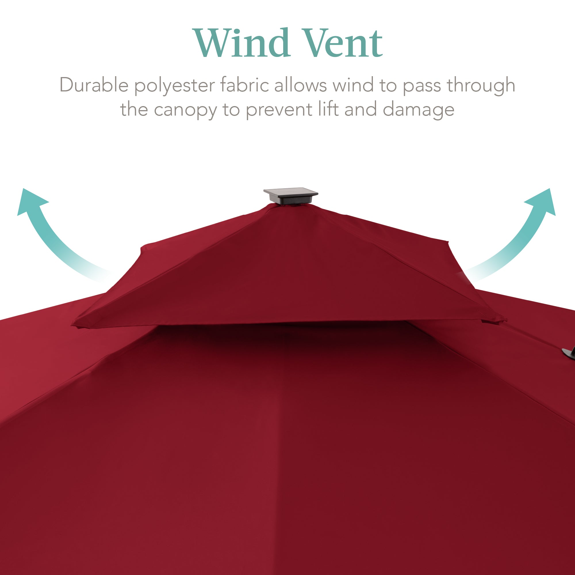 2-Tier Square LED Cantilever Offset Umbrella w/ 360 Rotation Base - 10x10ft