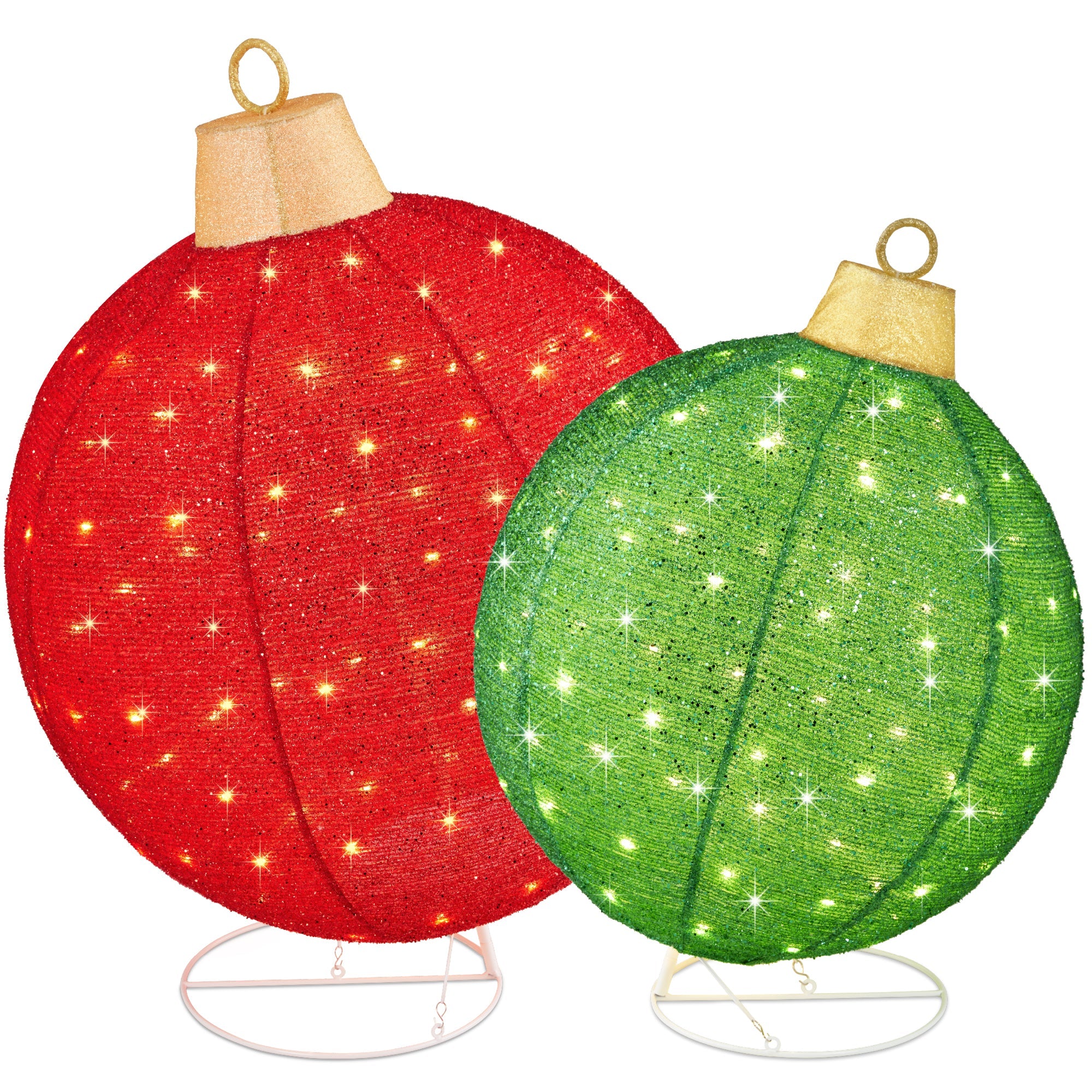 2pc Lighted Pop-Up Christmas Ornaments Decoration w/ 180 LED Lights Stand