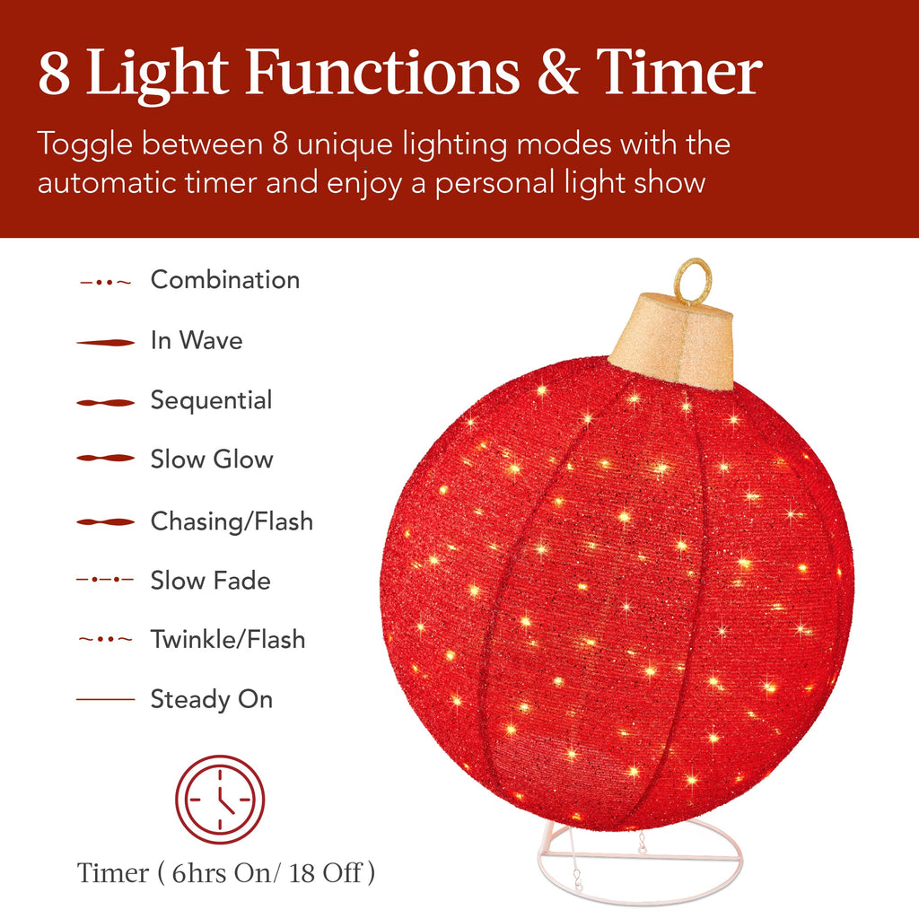 2pc Lighted Pop-Up Christmas Ornaments Decoration w/ 180 LED Lights Stand