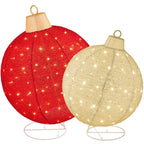 2pc Lighted Pop-Up Christmas Ornaments Decoration w/ 180 LED Lights Stand