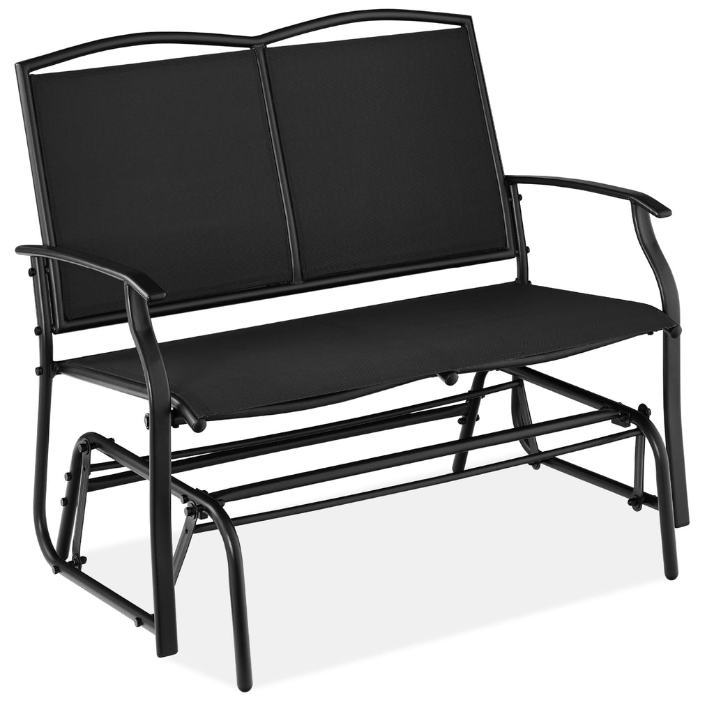 2-Person Patio Loveseat Swing Glider Bench Rocker w/ Armrests
