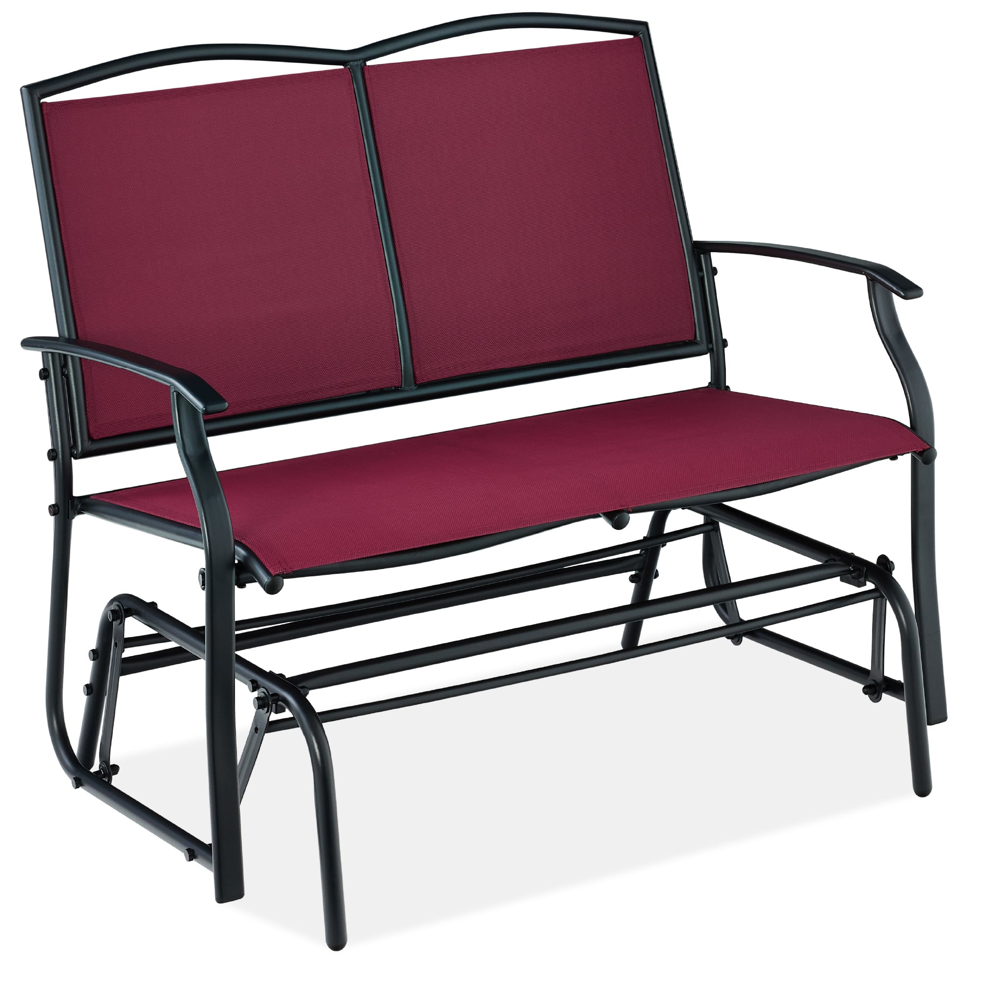 2-Person Patio Loveseat Swing Glider Bench Rocker w/ Armrests