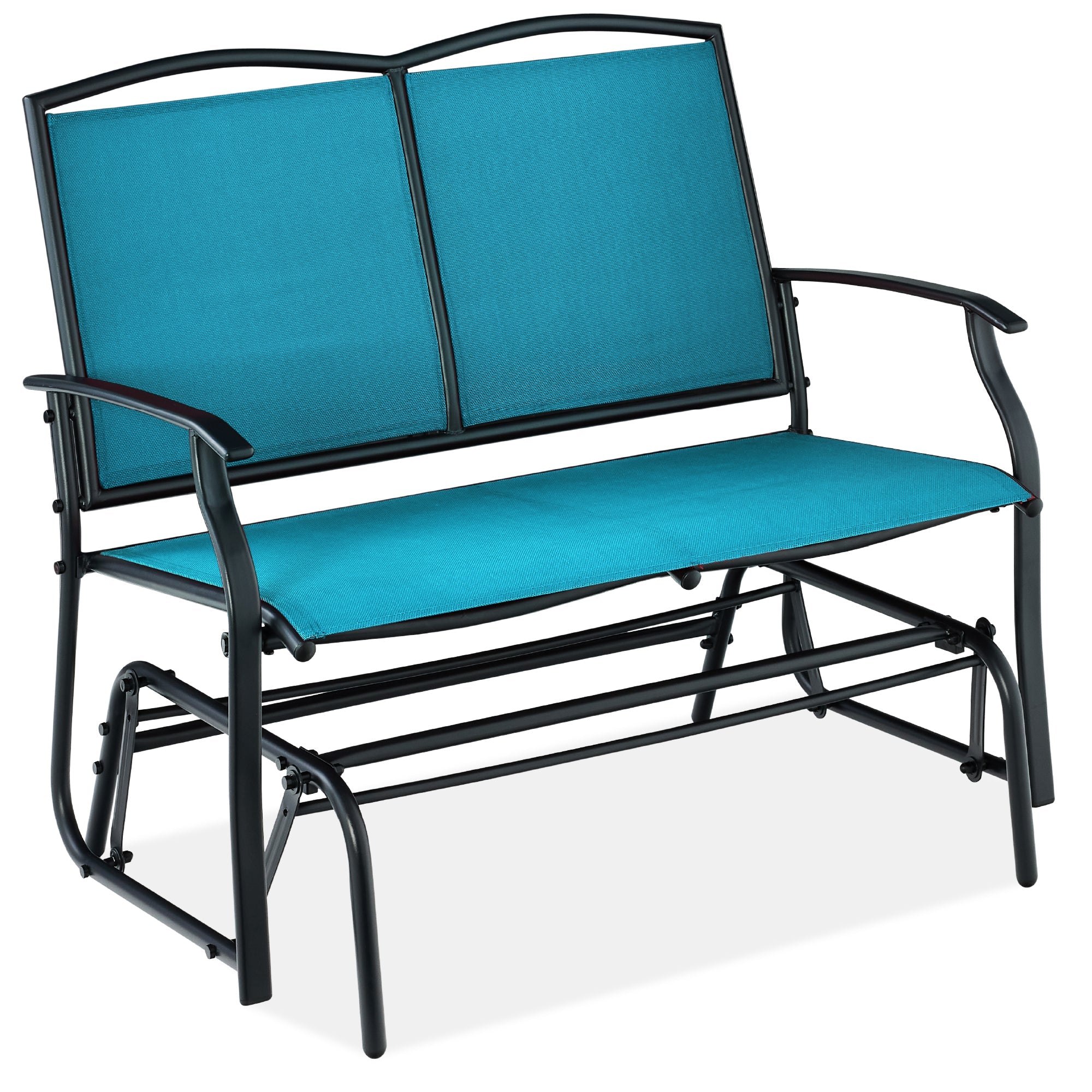 2-Person Patio Loveseat Swing Glider Bench Rocker w/ Armrests