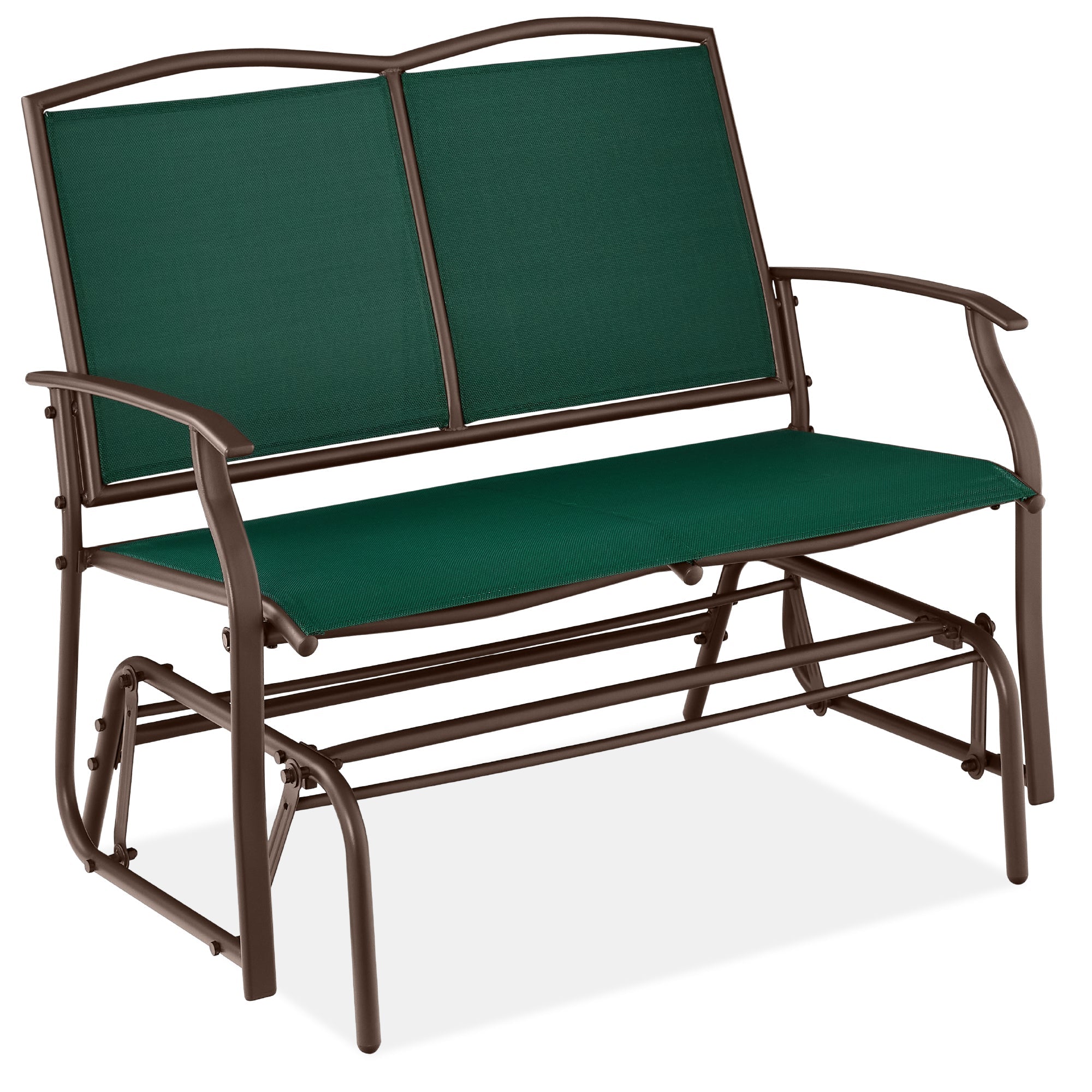 2-Person Patio Loveseat Swing Glider Bench Rocker w/ Armrests