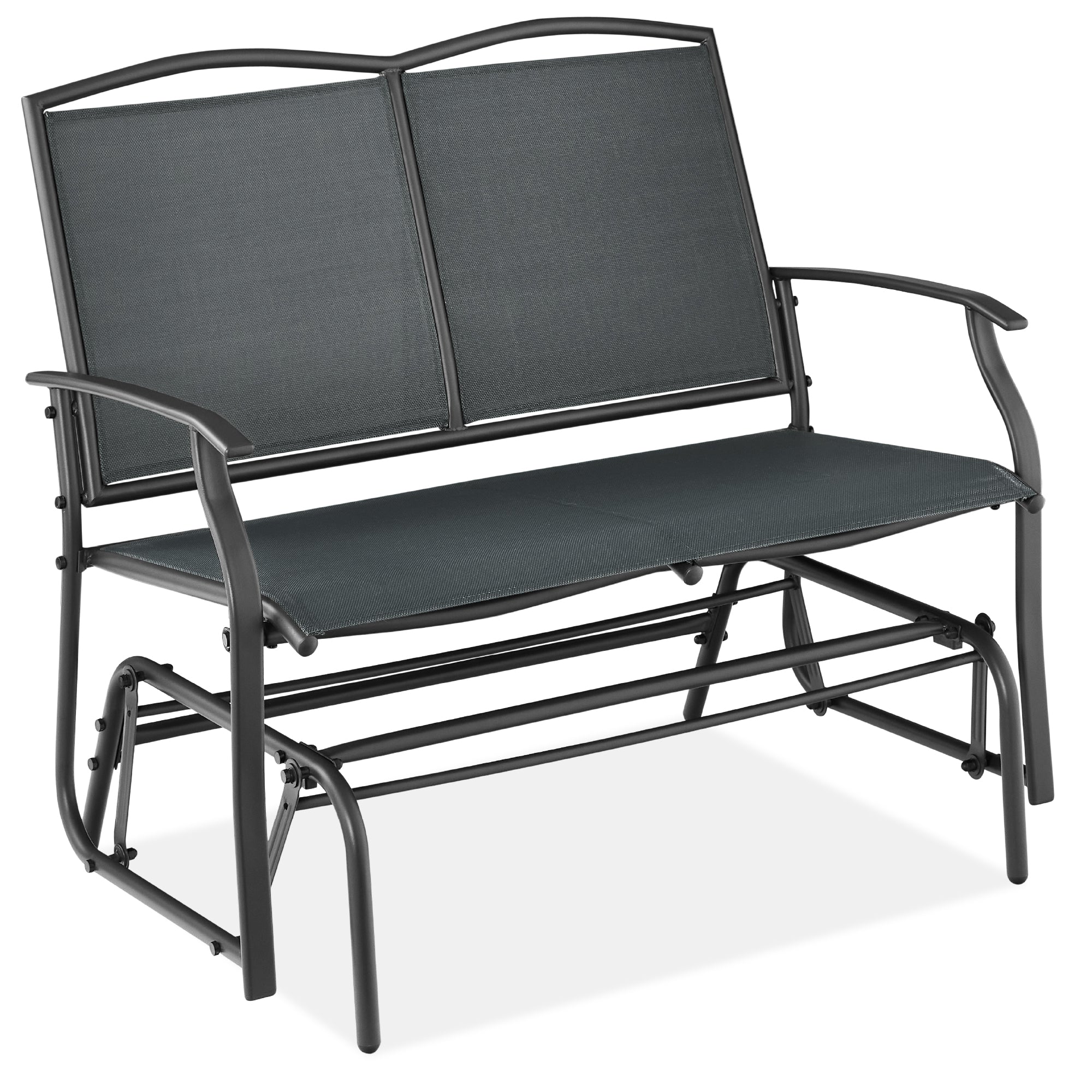 2-Person Patio Loveseat Swing Glider Bench Rocker w/ Armrests